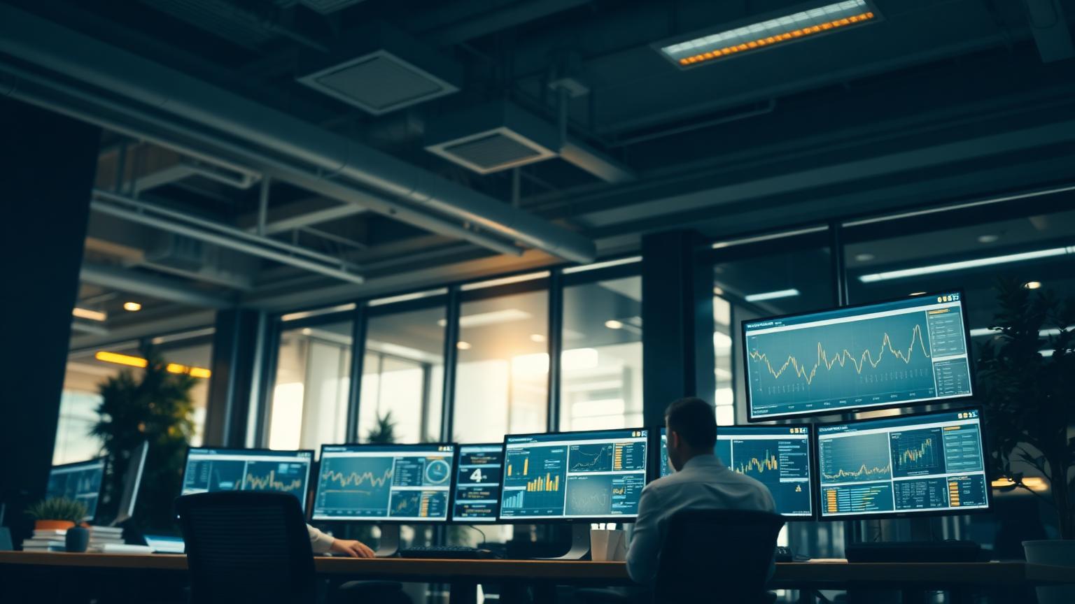 Equipe corporativa analisando informações em painéis de dados